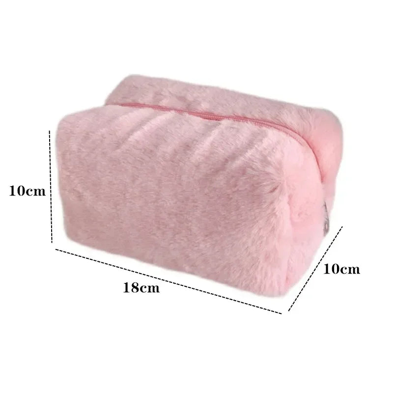 Bolsas de Maquillaje de Piel Sintética para Mujer, Estuche de Maquillaje de Viaje Suave, Organizador de Cosméticos, Estuche de Maquillaje para Señoritas, Niñas, Neceseres, 1 Unidad, Bolsos Sólidos