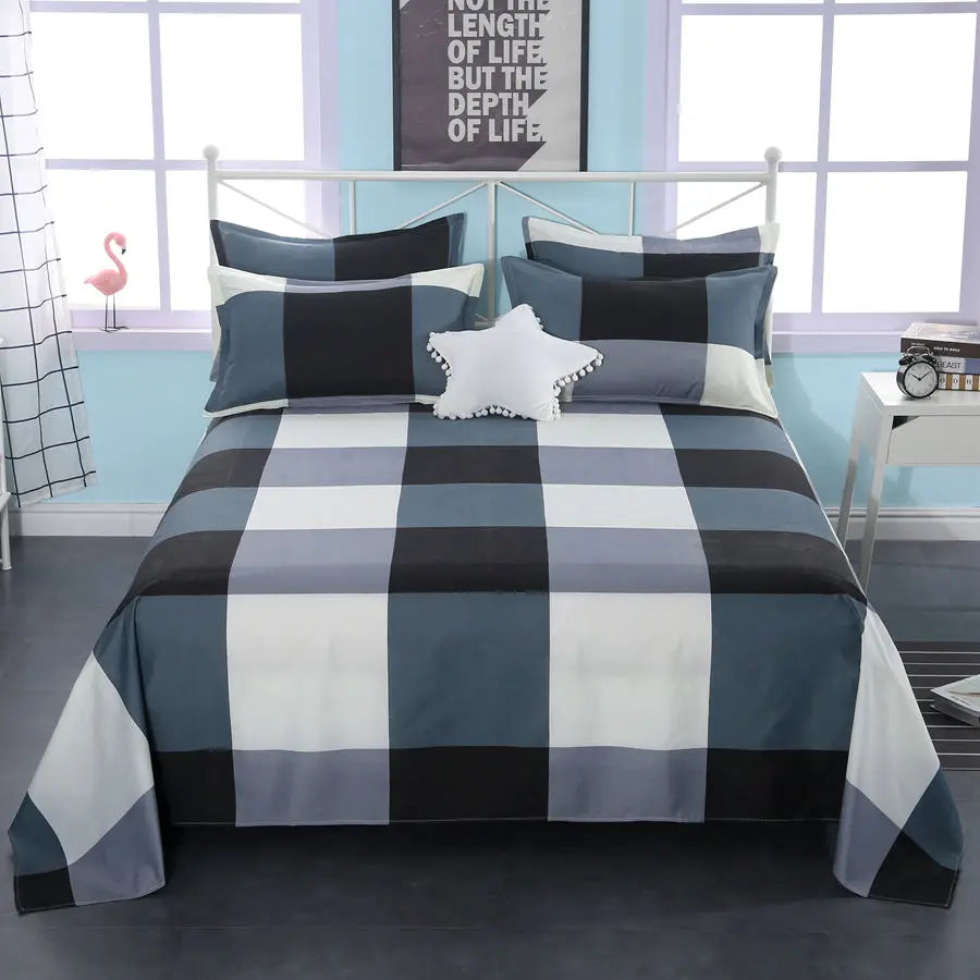 1 Sábana Bajera Textil Hogar Moderna Poliéster Algodón Sábanas Planas Ropa de Cama Tamaño Individual Queen King (Sin Fundas de Almohada)