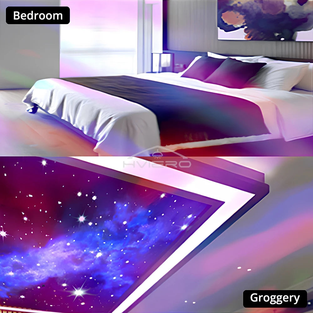 Proyector de luz nocturna Galaxy Lámparas de mesa USB Sala de juegos Cine en casa Techo Decoración de boda Halloween Gira automáticamente