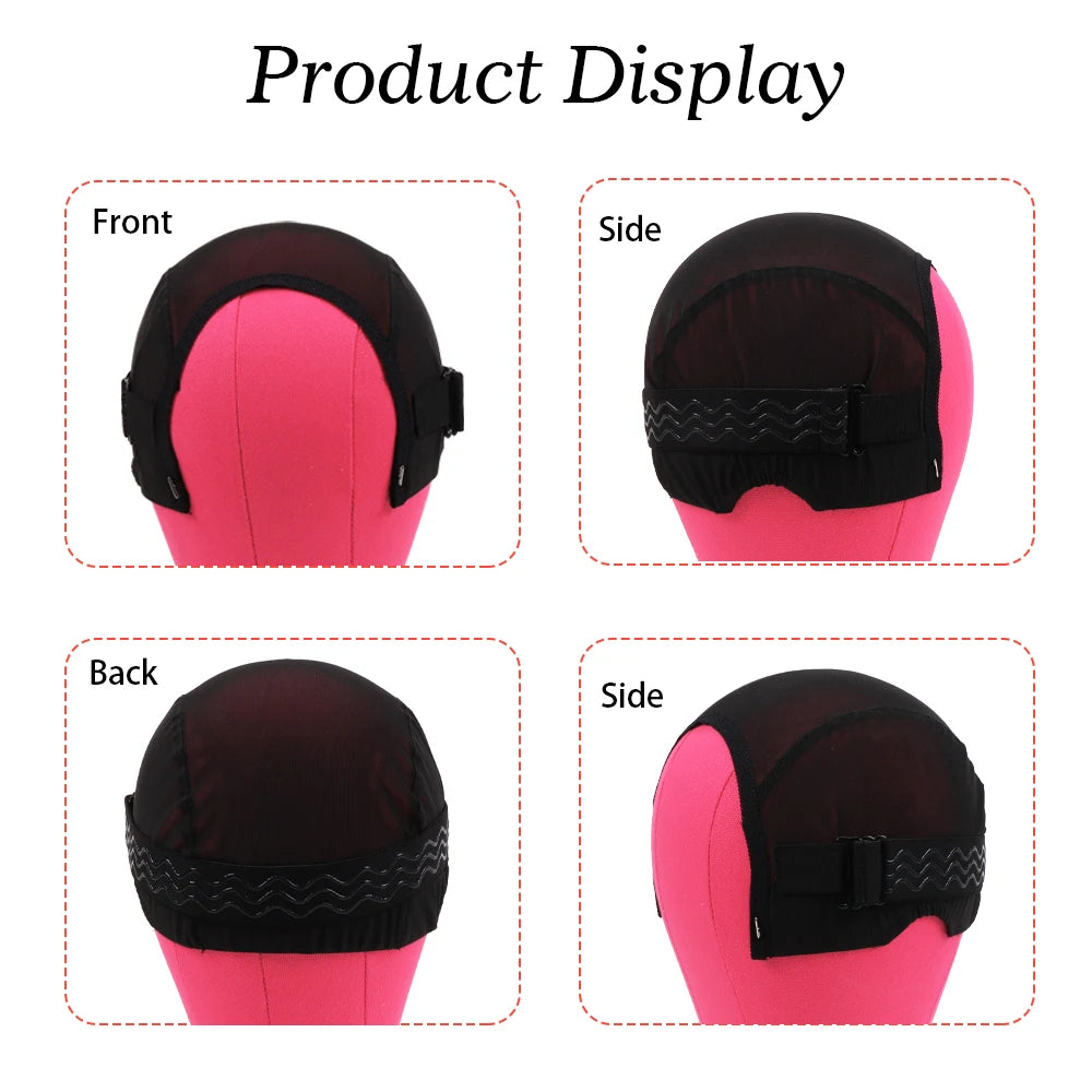 Gorro de peluca de 4*4 5*5 para hacer pelucas de encaje con banda antideslizante de malla y silicona, ajustable para pelucas sin pegamento