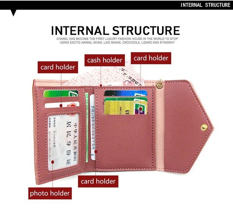 New Simple Short Women Wallets High Quality Card Holder Large Capacity Female Coin Purses Small Card Bag Wallet For Girls