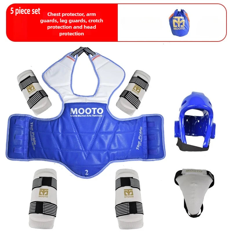 Set de entrenamiento de equipo de protección de combate de Taekwondo, equipo de combate real, conjunto de equipo de protección de artes marciales engrosado para competición