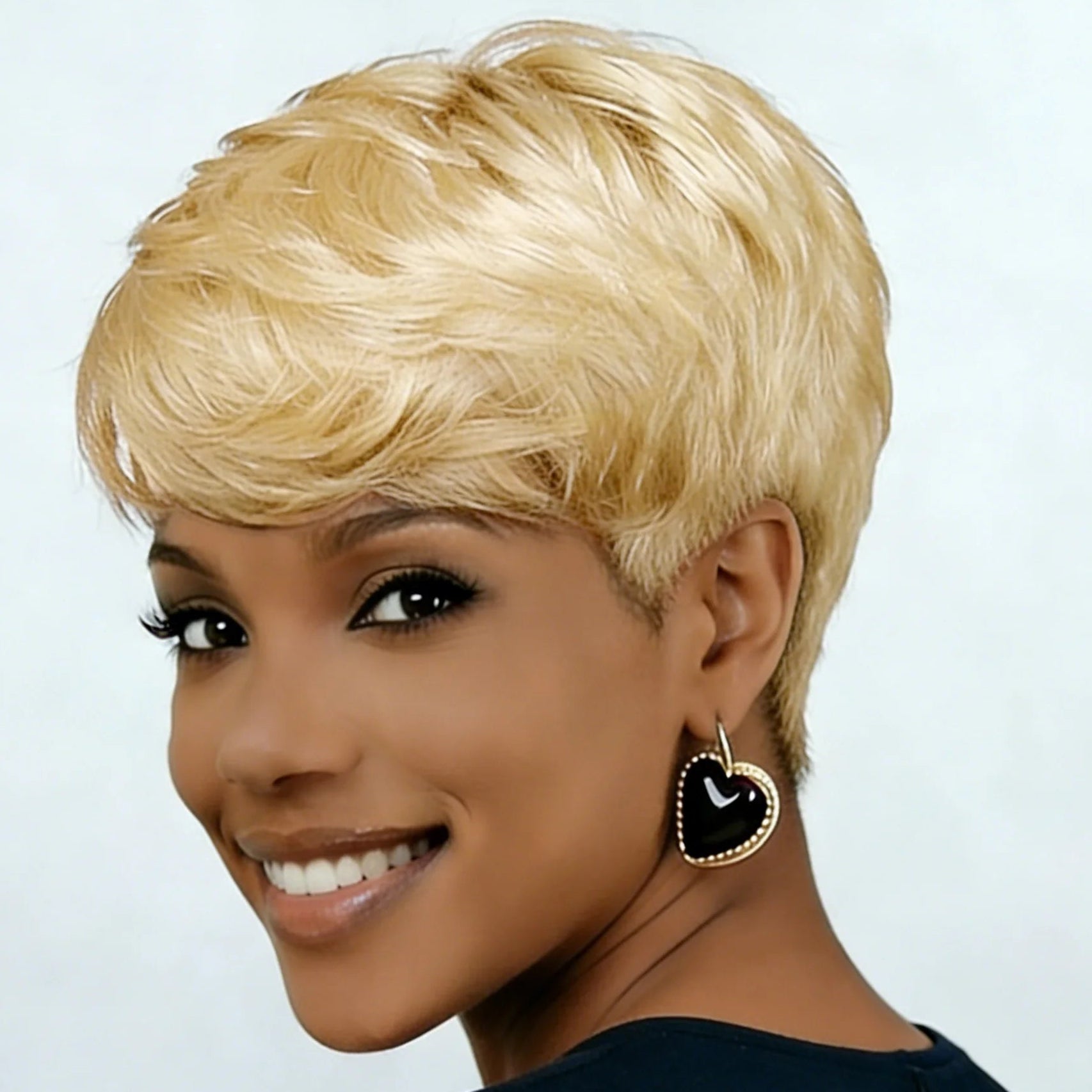 Perruque lutin bordeaux en cheveux humains