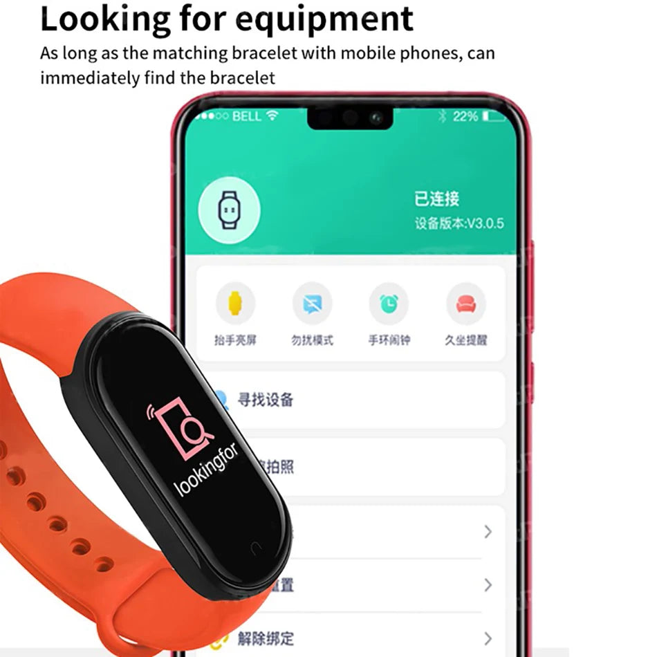M6 Smartwatch Hombre Mujer Pulsera Inteligente de Fitness Banda Deportiva Monitor de Frecuencia Cardíaca y Presión Arterial Relojes Impermeables Multifunción