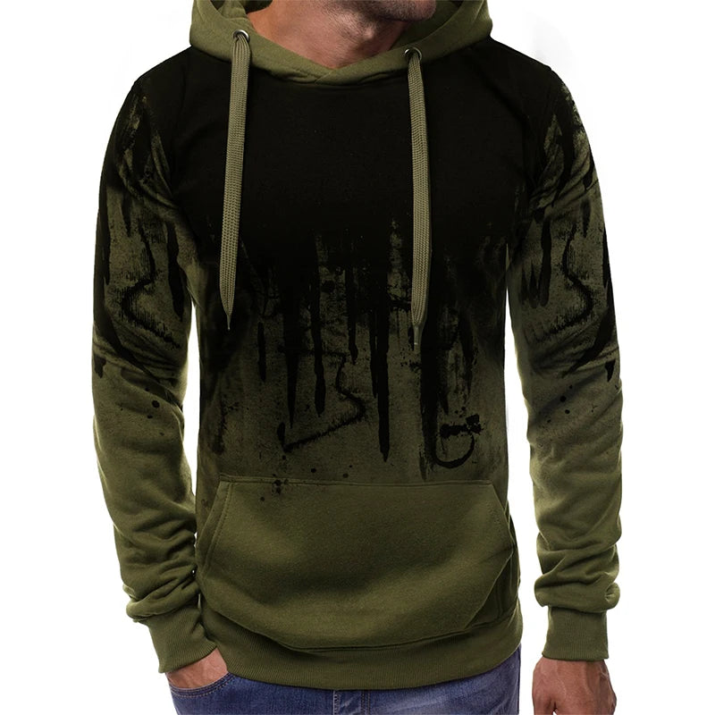 Sweat-shirt à capuche surdimensionné pour homme, imprimé en 3D, manches longues, ample, avec poche kangourou, pour l'automne et l'hiver
