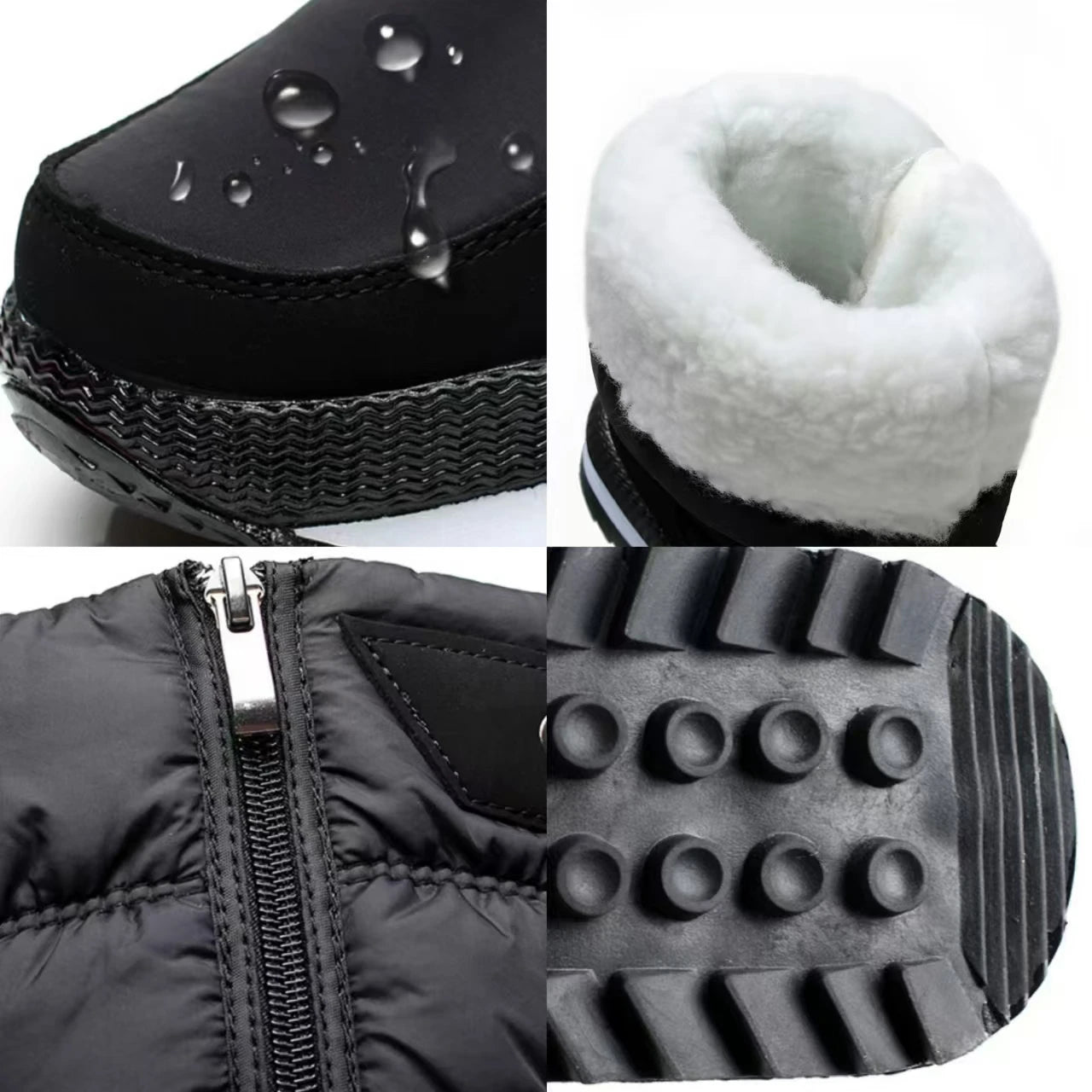 Botas de nieve para mujer, botas de invierno con plataforma, impermeables, antideslizantes, de felpa y piel, de media caña, botas de moda cálidas para mujer, Botas Mujer