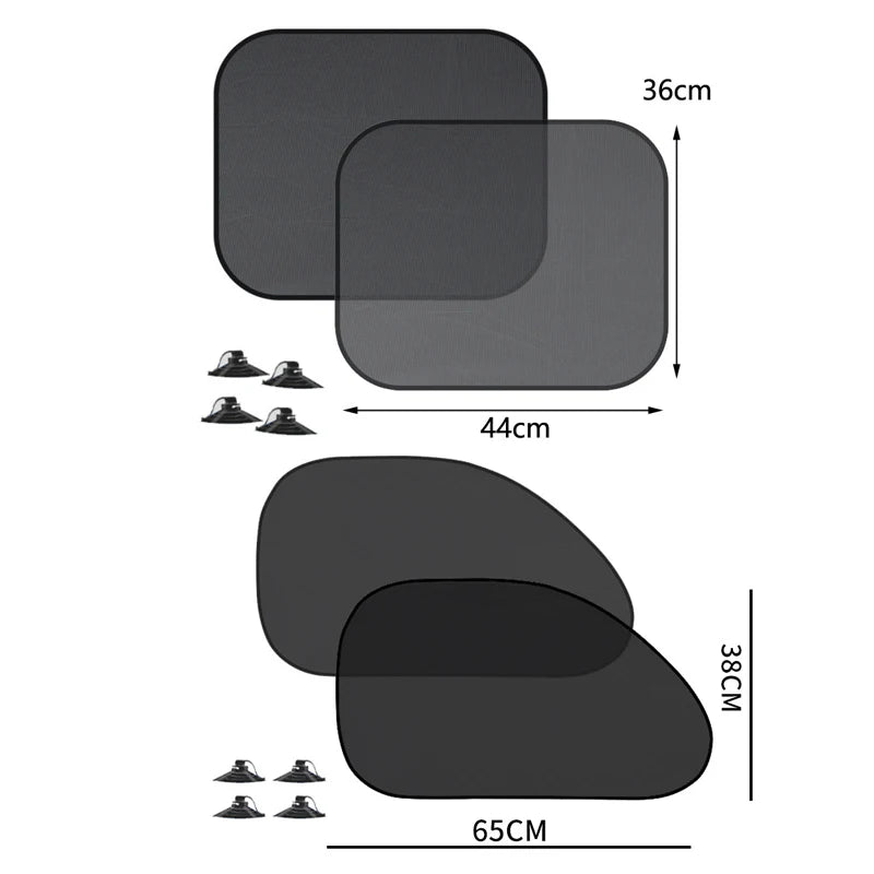 Lot de 1 à 5 pare-soleil pour vitres latérales de voiture, pare-soleil pour vitres avant et arrière, protection UV d'été à ventouse