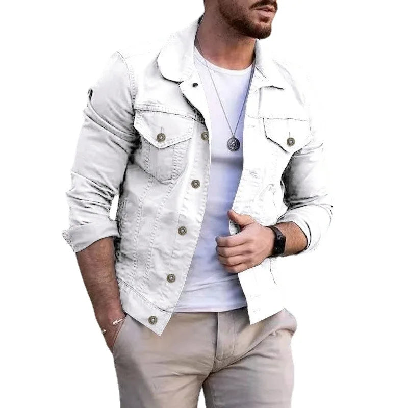 Chaquetas vaqueras de hip-hop para hombre, ropa de calle informal, algodón clásico, abrigo vaquero ajustado, ropa de marca para hombre, chaqueta de vaquero, Ropa Para Hombre