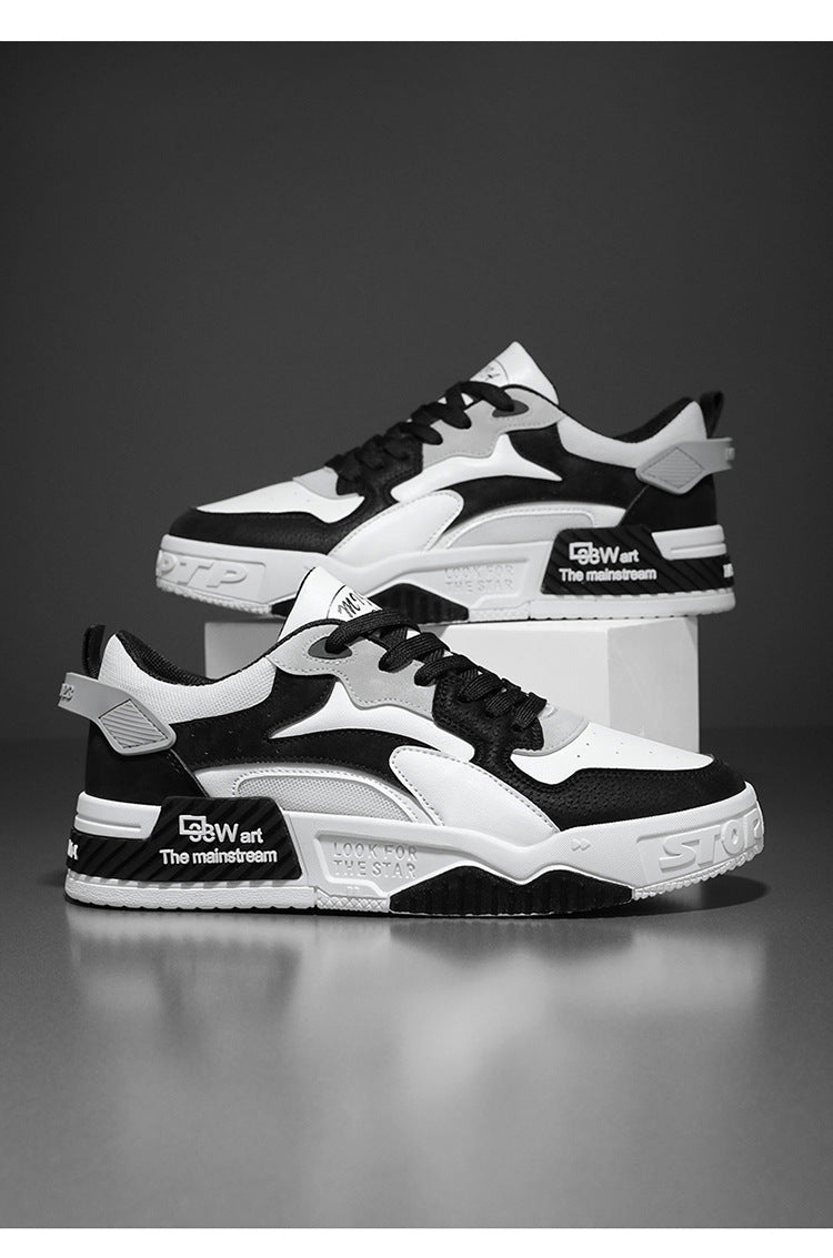 Zapatillas de hombre de otoño Novedad, calzado de plataforma cómodo para hombre, tendencia 2023, zapatillas vulcanizadas con cordones, zapatillas casuales blancas