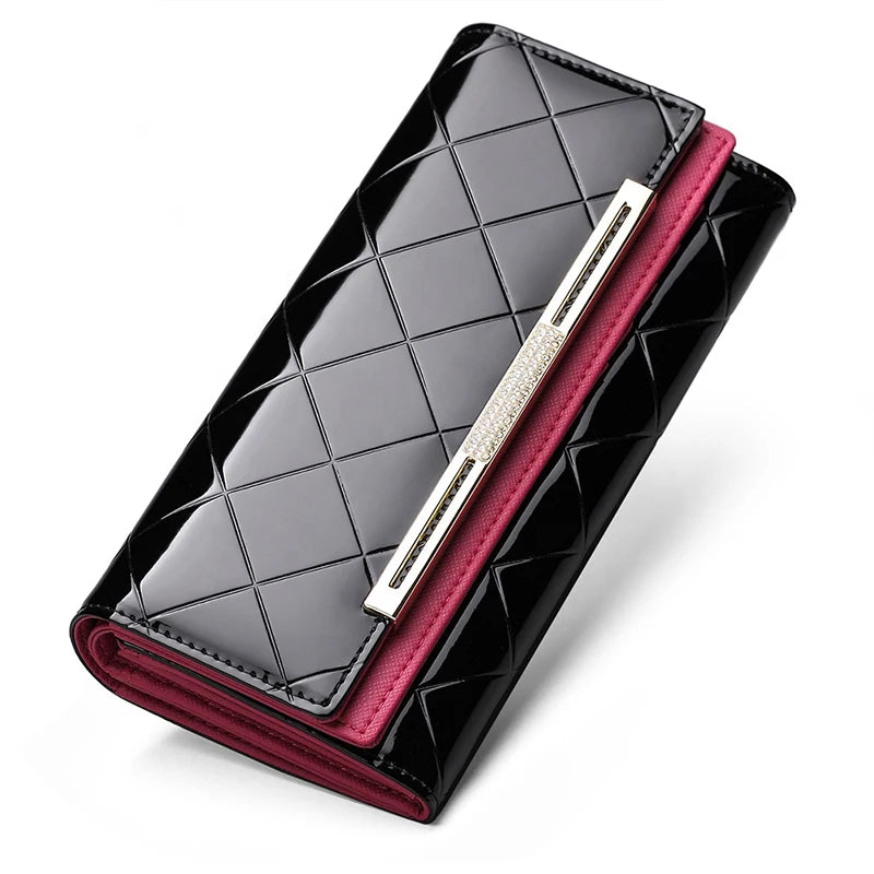 Cartera de cuero genuino de lujo para mujer