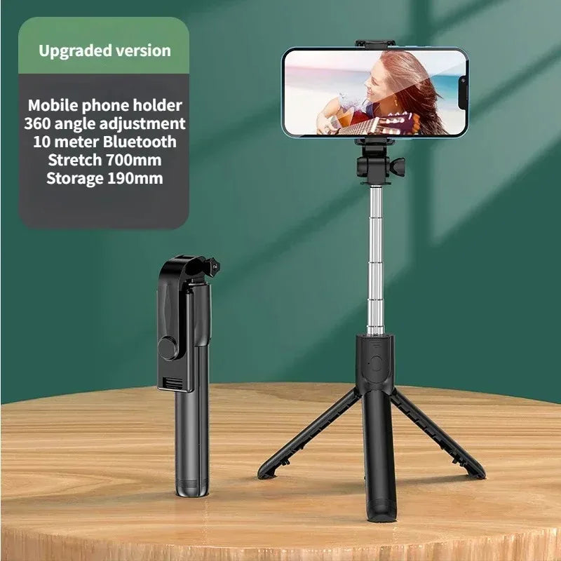 Selfiestang trådløst stativ med lys Bluetooth-fjernkontroll Uttrekkbart stativ for iPhone mobiltelefon Tiktok livestreaming