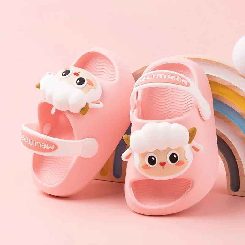 Newborn Baby Slippers Kids Shoes Summer Cute Animal Cartoon Bear Boys Girls Infant Child Comfortable Non-slip Sandals Kids Shoes