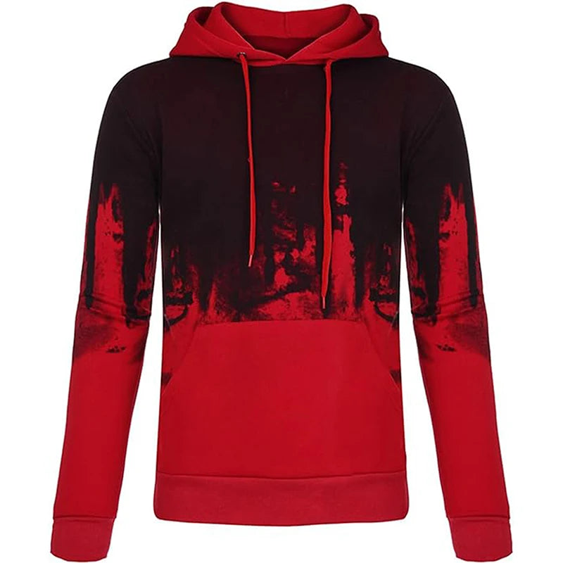 Sweat-shirt à capuche surdimensionné pour homme, imprimé en 3D, manches longues, ample, avec poche kangourou, pour l'automne et l'hiver