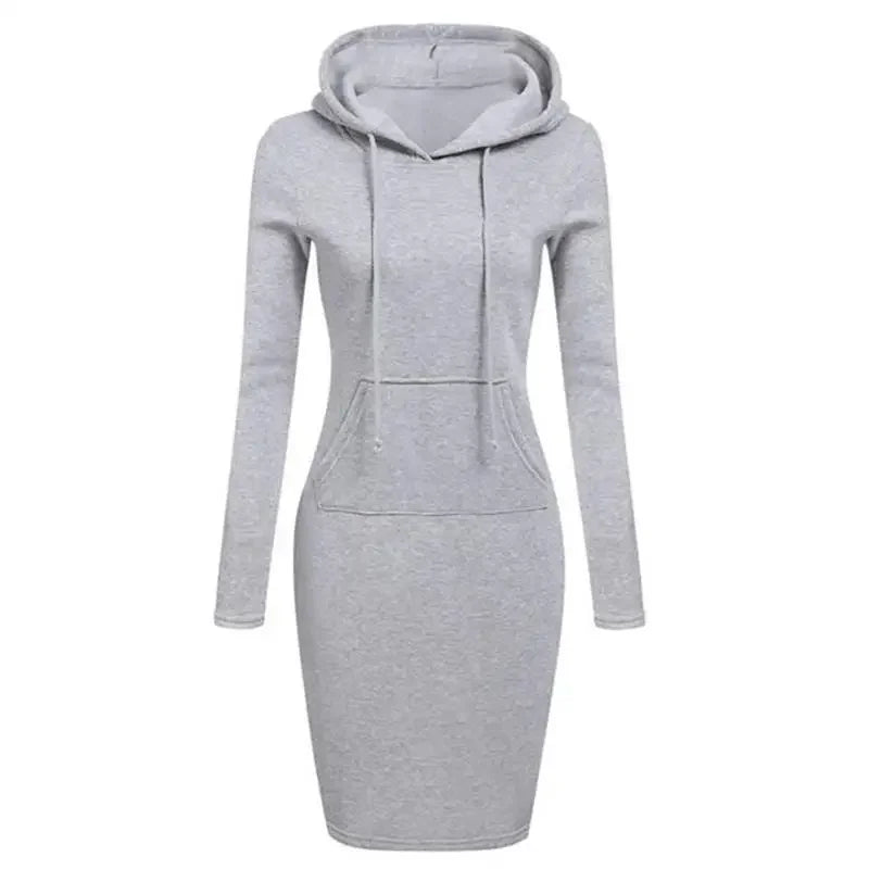 Atuendo de otoño para mujer, vestidos con capucha para mujer, sudadera con capucha - Vestidos de sudadera elegantes para mujer, tops en ropa de mujer