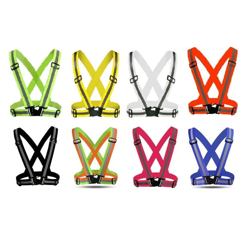 Reflekterende trafikkbeskyttelse Arbeidsbeskyttelse Konstruksjonsstropp Natt Løping Sport Sykling Reflekterende klær Elastisk vest Fluorescerende