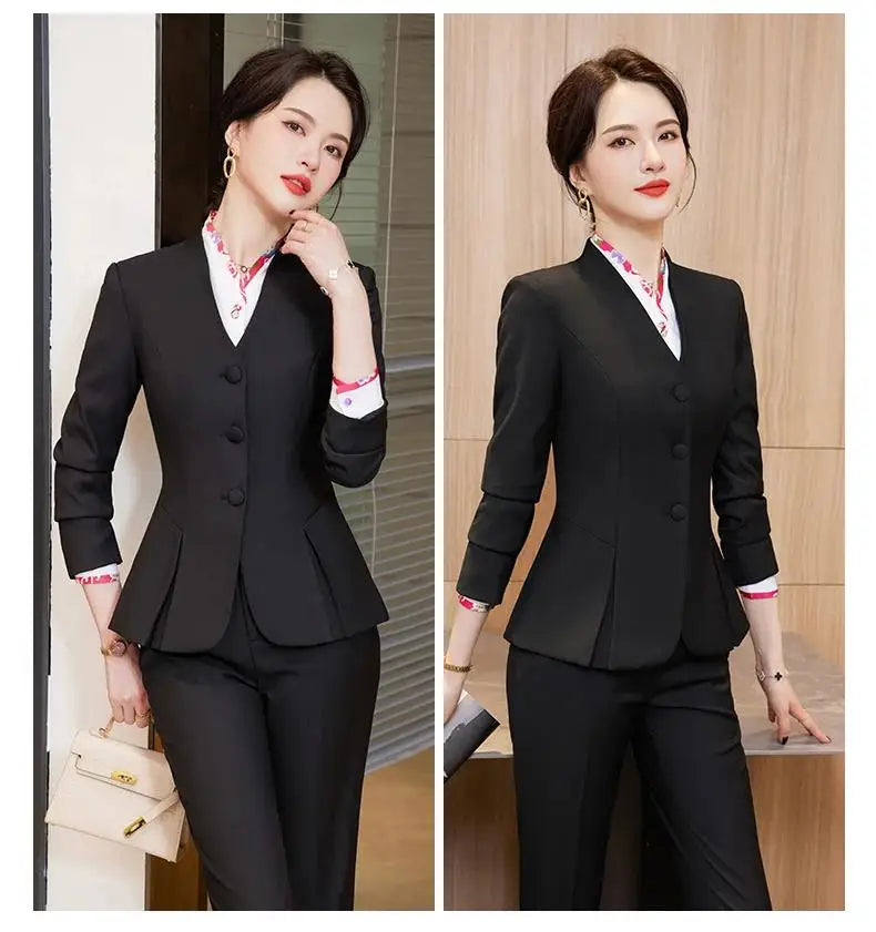 Trajes de falda de negocios para mujer, de primavera, formales, uniformes, blazers femeninos para mujer, conjuntos profesionales para oficina