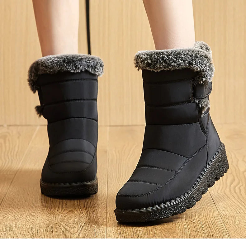 Women's Boots Trend Winter Shoes For Woman Winter Boots Ankle Low Heels Botas Mujer Waterproof Snow Boots With Fur Shoes