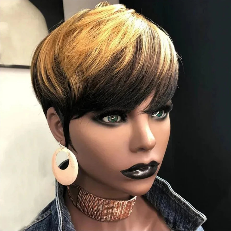 Honey Blonde Ombre Pixie Bob Wig