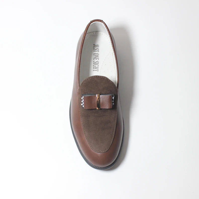 Kids Shoes For Boys PU Leather School Show Dress Shoes Flats Classic British Oxford Shoe Children Wedding Loafer Moccasins Brown