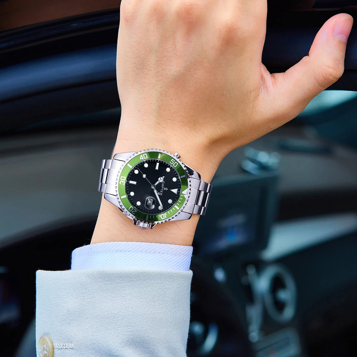 Montres pour hommes avec date, montre-bracelet de luxe étanche pour hommes, analogique, bicolore, en acier inoxydable, lumineuse