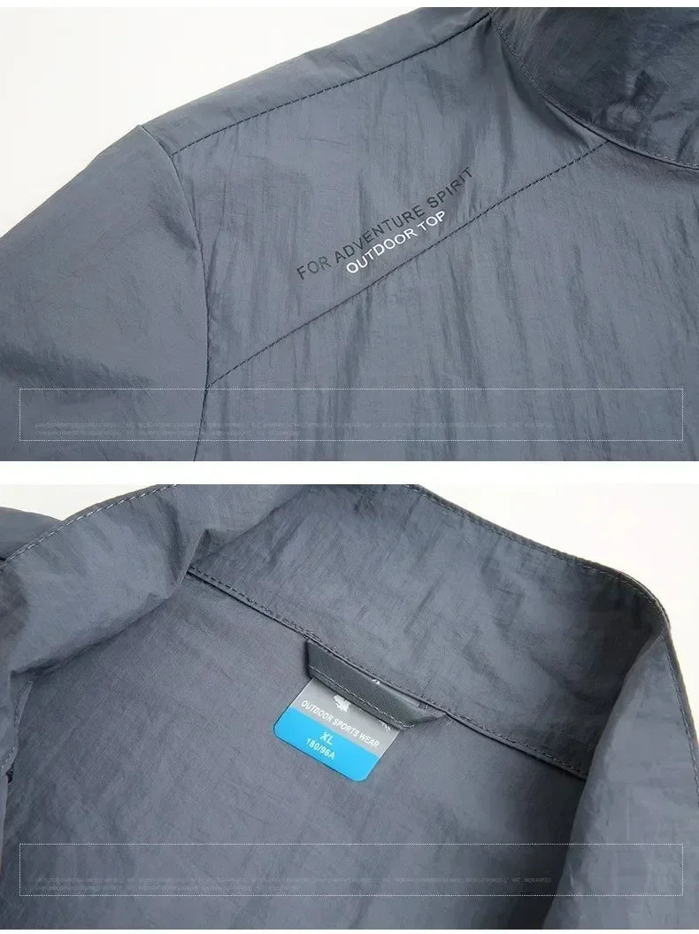 Chaquetas de Verano para Hombre Cortavientos Abrigos Masculinos Ropa Protectora Solar Chaqueta para Viajes y Camping Ciclismo Ultrafino Pesca Senderismo