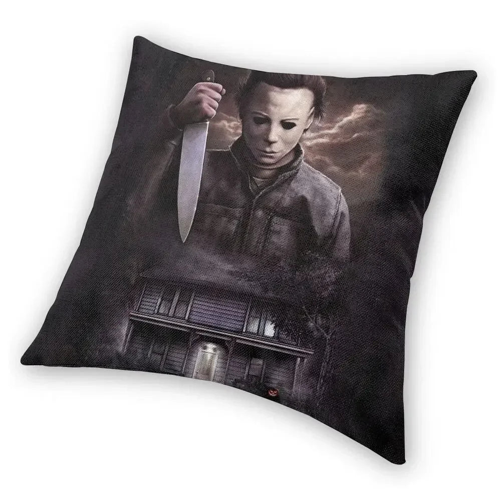 Funda de almohada cuadrada Michael Myers Halloween Horror Movie para decoración del hogar, funda de cojín con estampado 3D para sofá, funda de almohada de moda