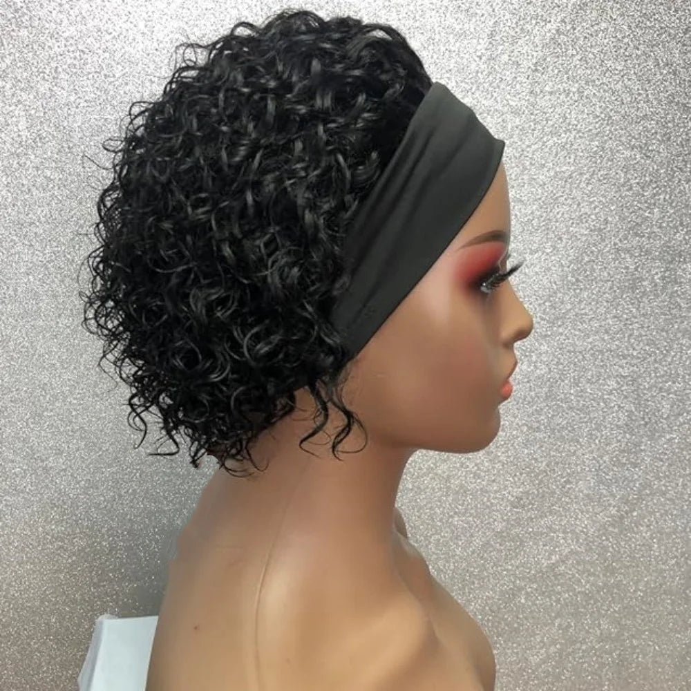 Curly Pixie Headband Wig