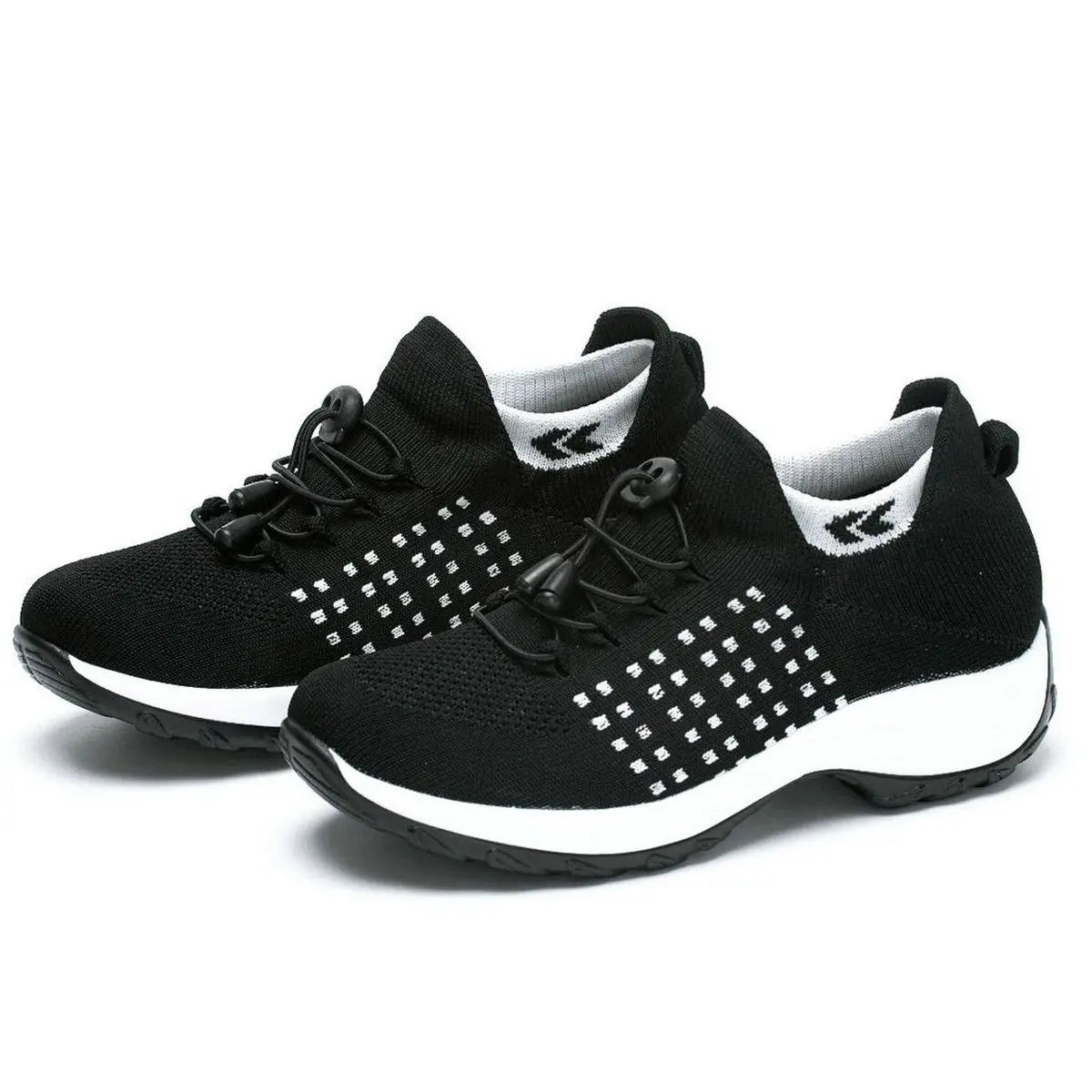 Zapatillas de deporte para mujer, zapatillas de moda con tejido de mosca, zapatillas tipo calcetín, transpirables, cómodas, para enfermería, mocasines casuales de plataforma antideslizantes