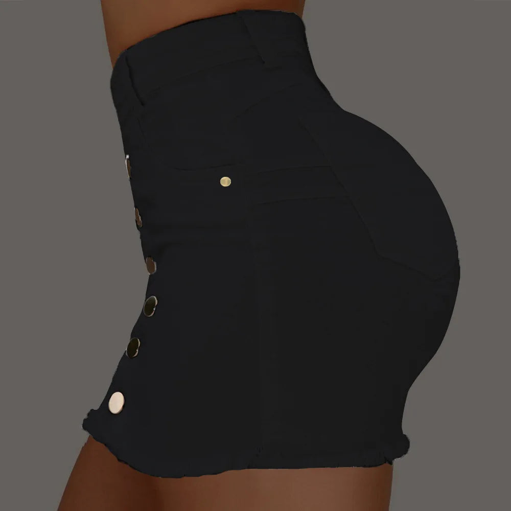 Women's Clothing Skirts new casual fashion high waist solid color hip hugging short skirt denim single breasted half skirt