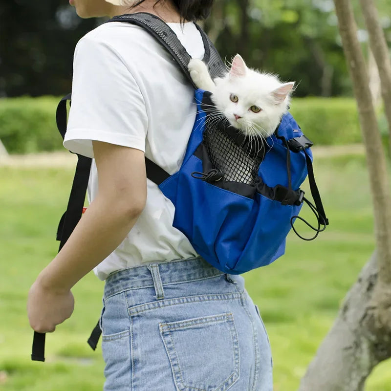 Bolsa transportadora transpirable para perros, mochila portátil para viajes al aire libre, transportadores reflectantes para gatos, accesorios para perros Bulldog Francés