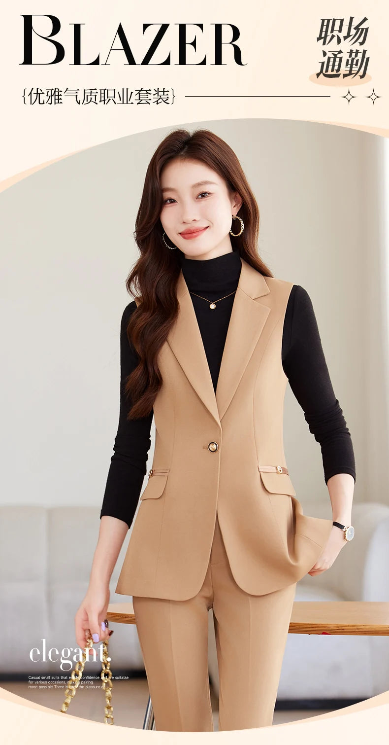 Women Pants Sets Off Shoulder Sleeveless Vest Top Female Pencil Pants Women 2 Piece Set Outfit Elegant Women's Pants Suit