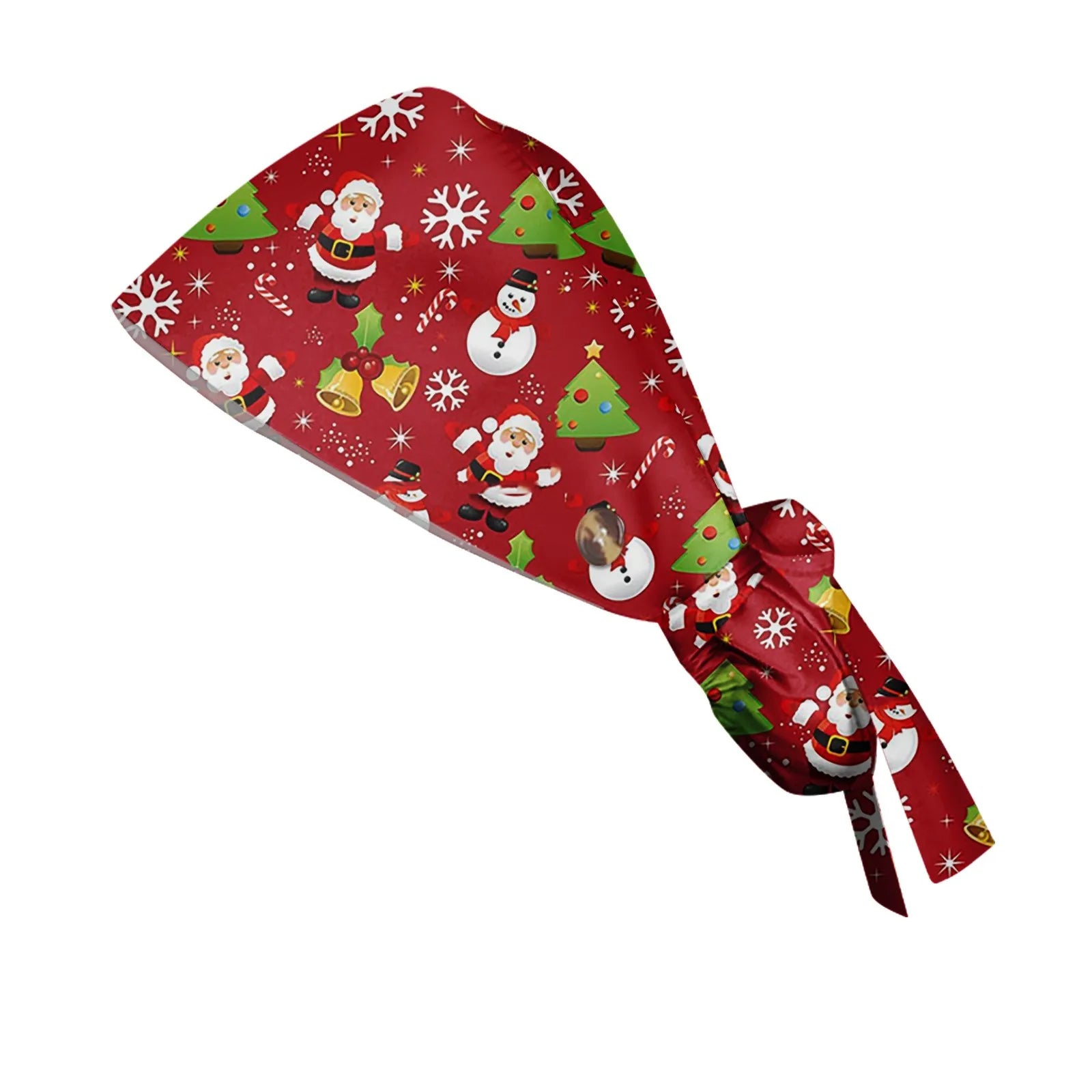 Gorro de Trabajo de Pelo Largo con Estampado Navideño a la Moda, Gorro de Trabajo Ajustable, Gorro de Enfermería para Salón de Belleza, Gorro Quirúrgico Femenino, Gorros de Enfermera