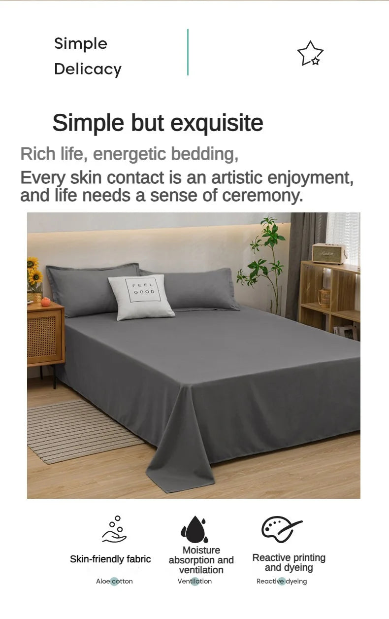 1 stk. laken til dobbeltseng, ensfarget, overlaken, enkelt-/queen-size-/kingsize-laken, myke sengetøylaken til hjemmet