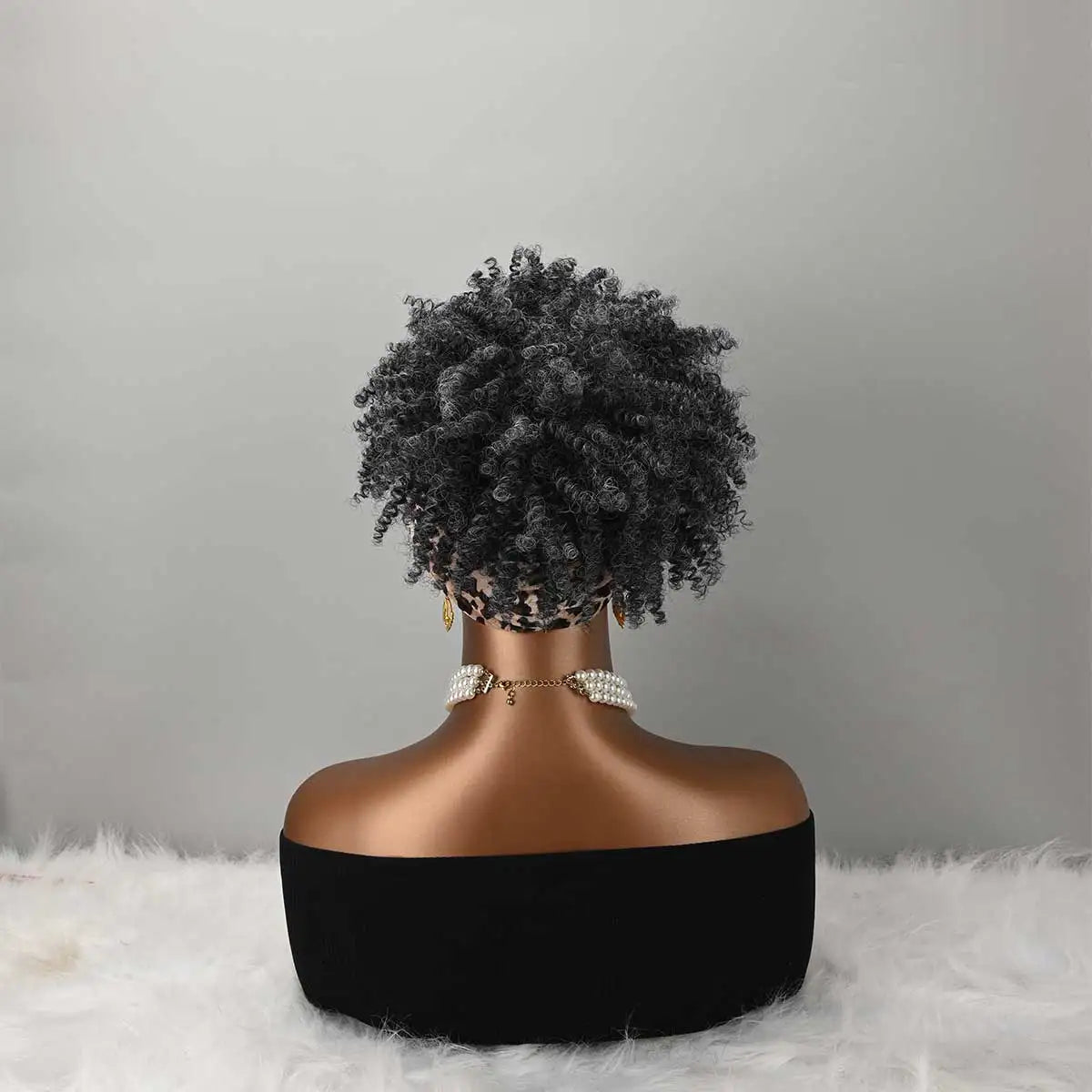 Headband Wig Curly Headband Wig With Bangs For Women Synthetic Afro Curly Hair Wig With Headband Attached Short Kinky Curly Afro High Puff With Bangs Stripes Short Red Curly Wigs with Bangs for Women, Natural Wavy Synthetic W