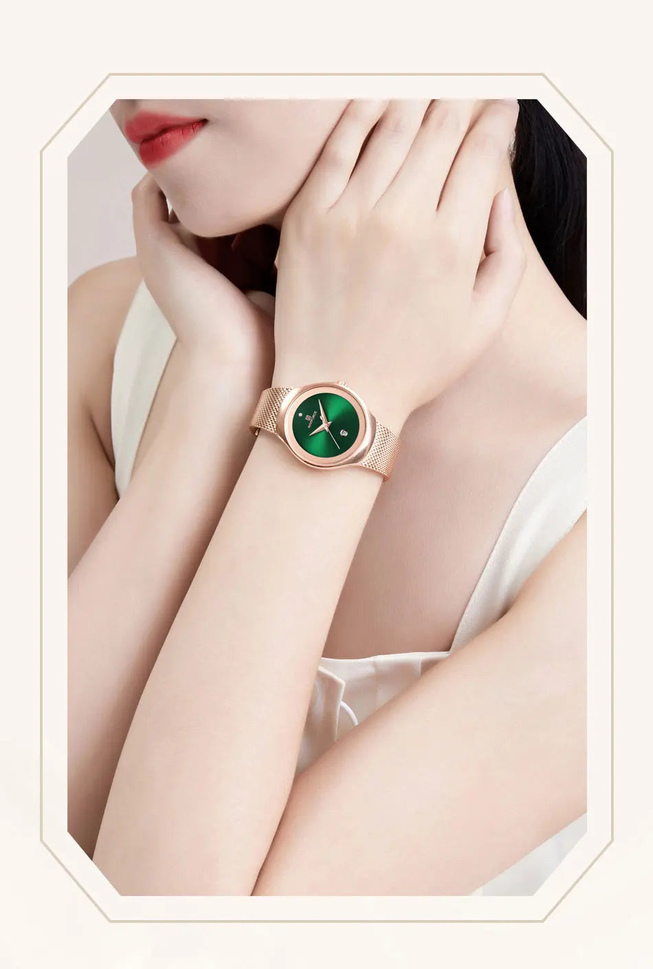 NAVIFORCE 2024 Relojes de mujer Lujo Oro Rosa Ultra Fino Reloj de Señora Lujo Impermeable Reloj de Pulsera de Cuarzo Mujer Reloj Femenino