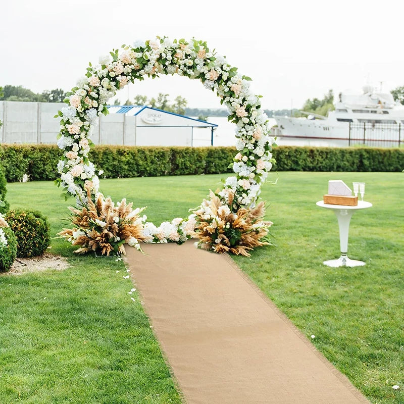 1 stk. bryllupsløper i jute, rustikk burlap-bordløper med frynsete kanter, teppe til bryllupsfest, utdrikningslagdekor