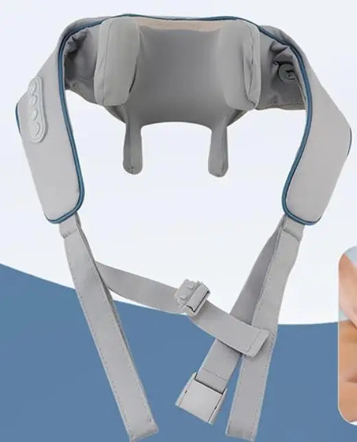 Chal de masaje eléctrico amasador de hombros, masajeador inalámbrico automático de cuello y espalda, almohada de masaje relajante para los músculos de la espalda y el trapecio.