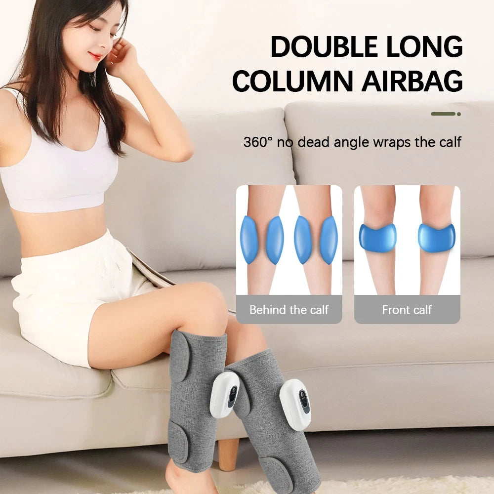 Electric Leg Massager Wireless Rechargeable Air Compression Leg Calf Massage for Relax Leg Muscles 360° Air Pressure Leg Massage