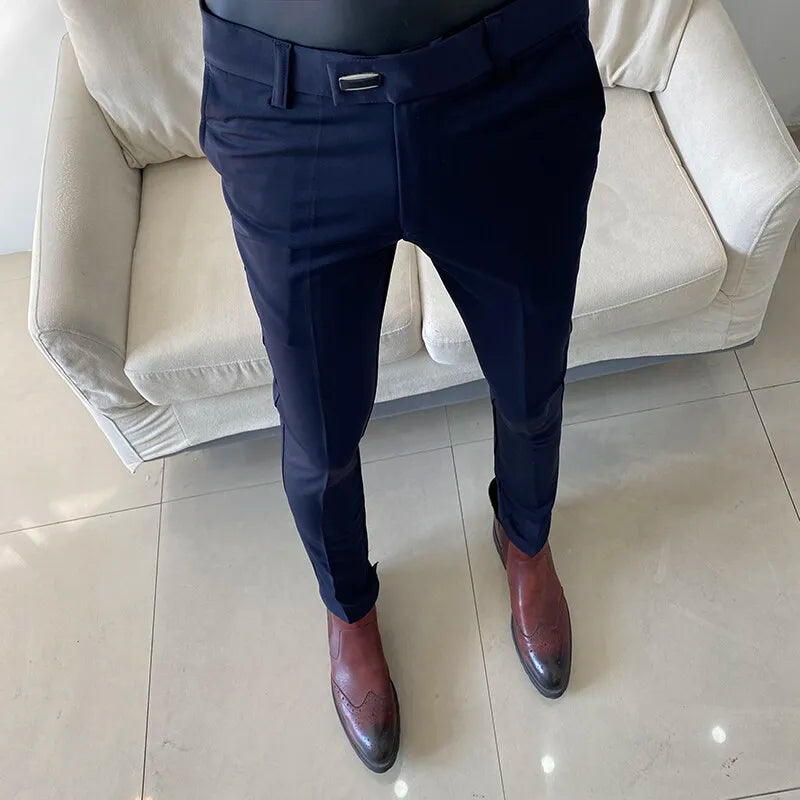 Men Dress Pants Autumn New Suit Pants Solid Business Casual Straight Slim Fit Trouser Formal Pantalones Hombre Men Clothing