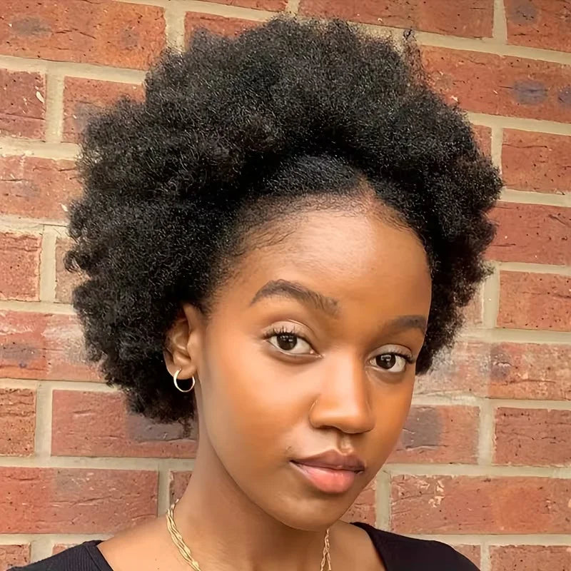 Short Afro Curly Human Hair Wigs for Women Afro Kinky Curly Full Machine Made