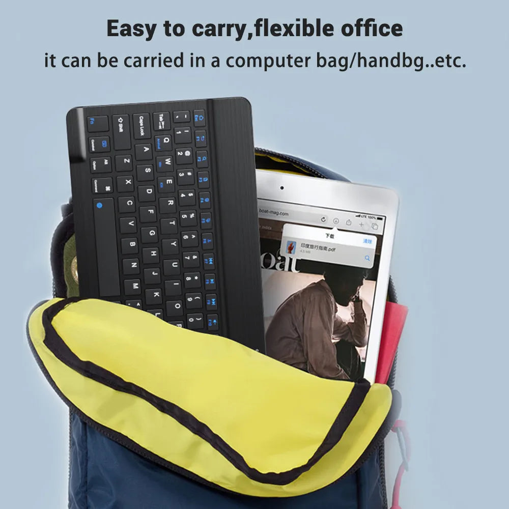 Teclado y ratón inalámbricos Bluetooth para IOS Android Windows Tablet para iPad Air Mini Pro teclado español coreano portugués ruso