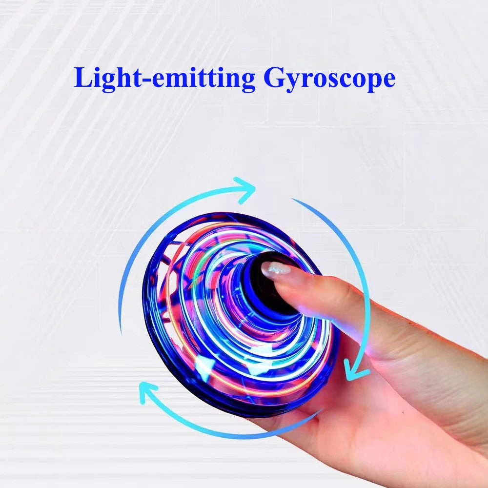 1 unidad Adolescente Volador Girador OVNI Bumerán Mini Dron Magia Levitación Luminoso Giroscopio Inducción Juguetes de Descompresión