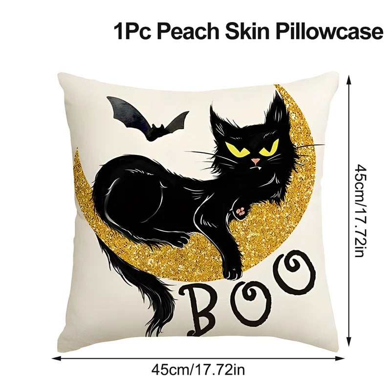 Funda de cojín de lino de Halloween, funda de almohada con temática de truco o trato, funda de almohada de calabaza y fantasma de dibujos animados, decoración para fiesta de Halloween 2025
