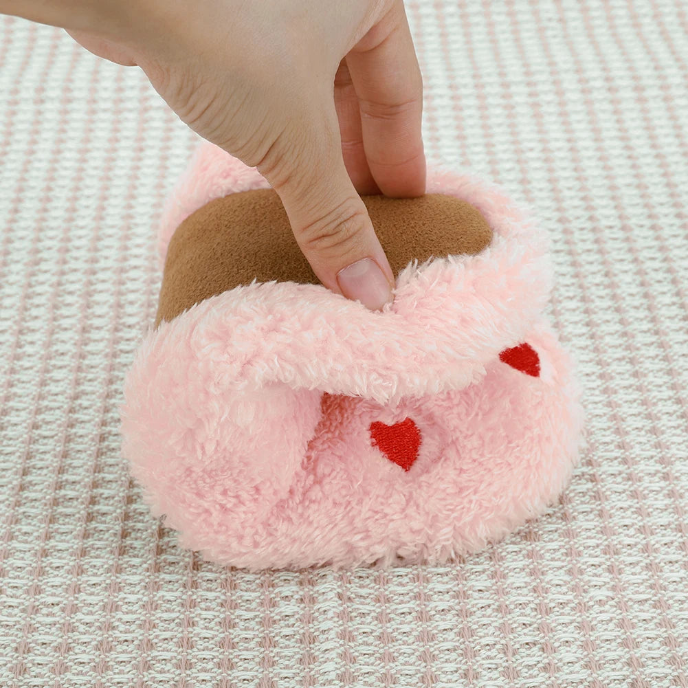Plush Heart Slippers