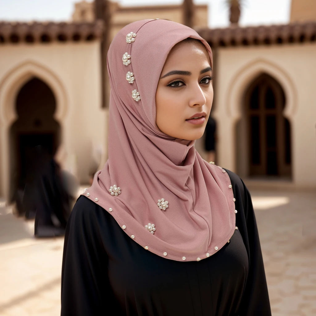 Gorro de Hiyab Instantáneo Modal Perla