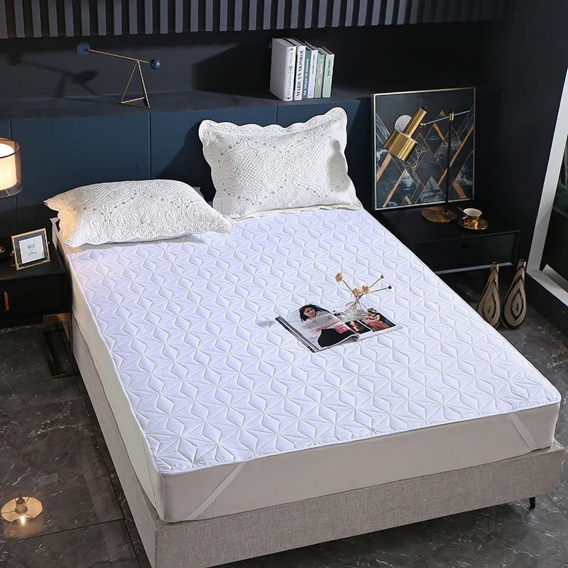 Cubrecama Impermeable Sobre La Cama Protector De Colchón Transpirable Antideslizante Con Banda Elástica Alfombrilla Antipolvo Para Hotel y Hogar