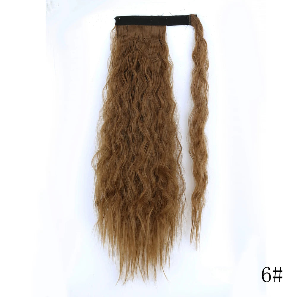 LISI GIRL Synthetic 22/34 Inches Wrap Ponytail Long Afro Curly Hair Extensions Hairpieces Pony Tail Fake Hair Heat Resistant