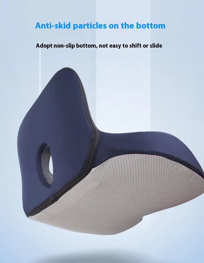 Juego de cojín de asiento de espuma viscoelástica y almohada de apoyo lumbar para la cintura, ortopédico, ergonómico, para aliviar el coxis, almohadilla de cadera lumbar para silla de oficina o coche