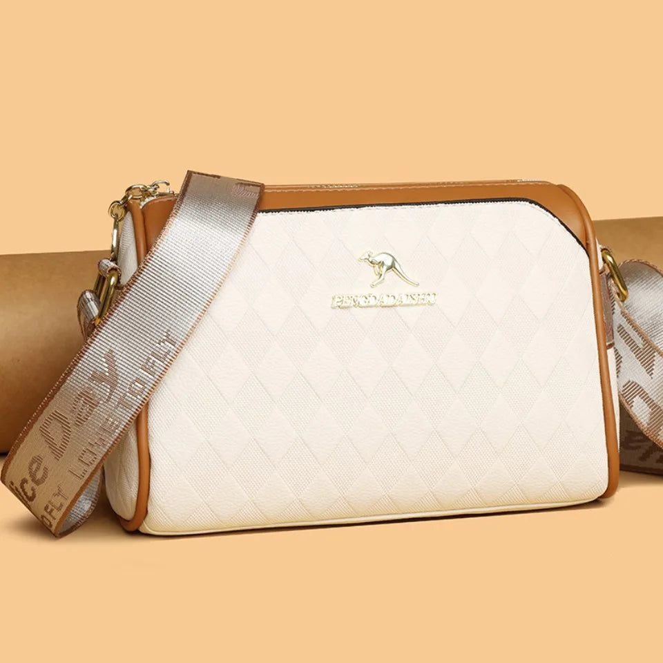 Bolsos de lujo para mujer, bolsos de diseñador, bolsos cruzados para mujer, bandoleras de cuero suave Pu para madre, bolsos de mano de 3 capas