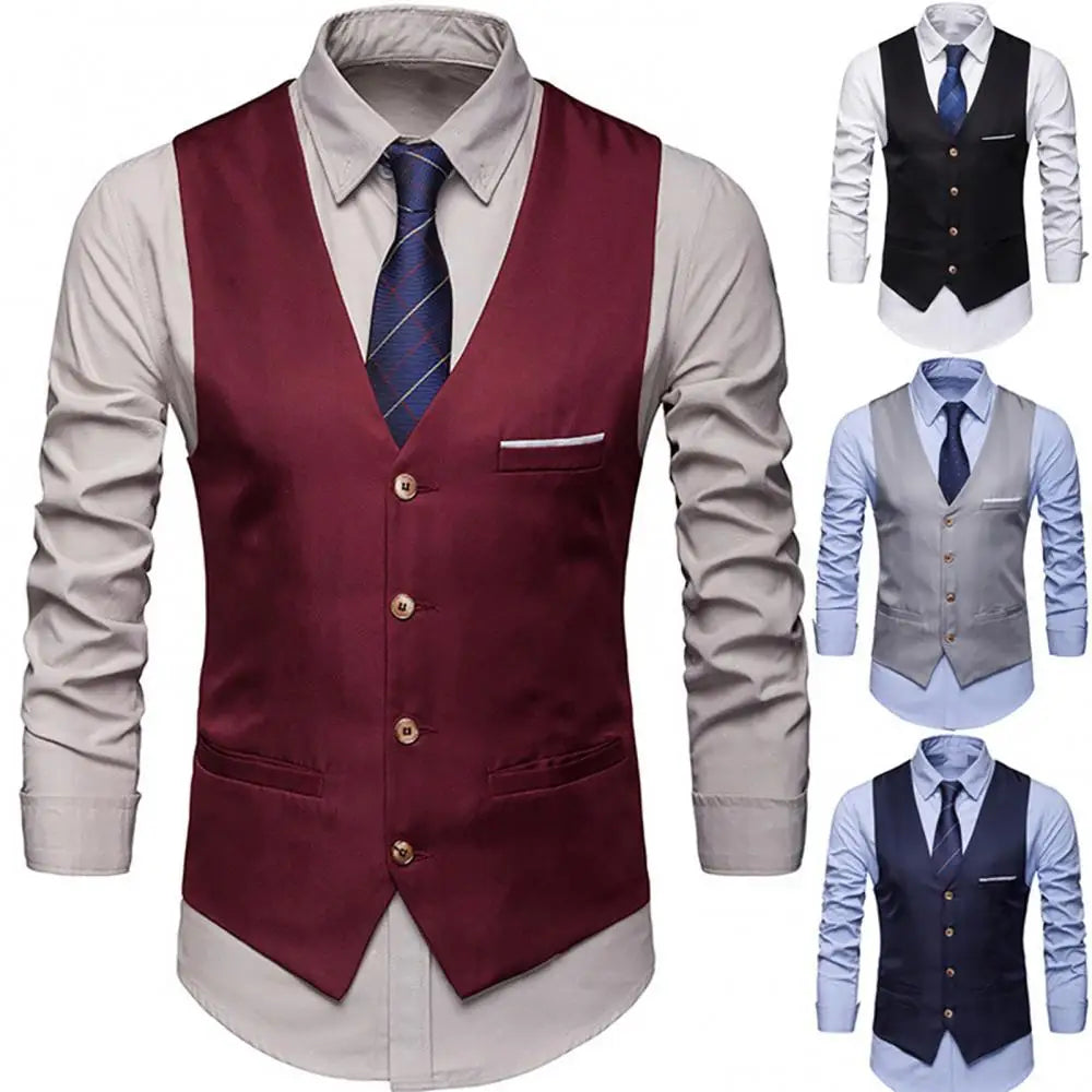 Chalecos de vestir para hombre, entallados, chaleco de traje para hombre, chaleco masculino, chaleco sin mangas casual formal de negocios, chaleco hombre